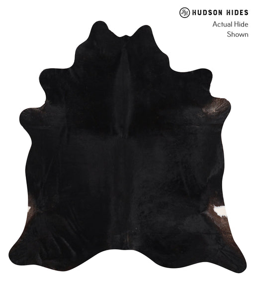 Solid Black Cowhide Rug #A11273