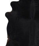 Solid Black Cowhide Rug #A11273