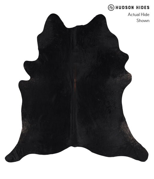 Solid Black Cowhide Rug #A11323