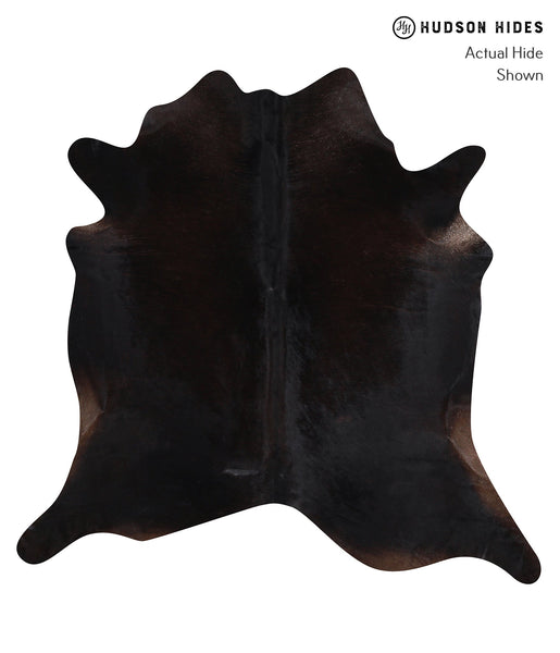 Solid Black Cowhide Rug #A11336