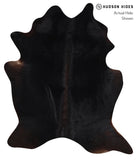 Solid Black Cowhide Rug #A11463
