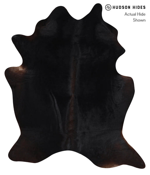 Solid Black Cowhide Rug #A11463