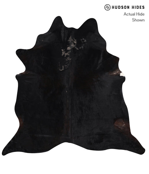 Solid Black Cowhide Rug #A11792
