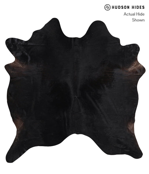 Solid Black Cowhide Rug #A11807