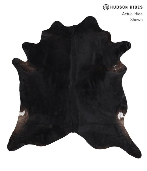 Solid Black Cowhide Rug #A11821