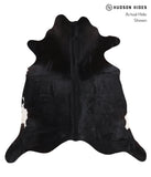 Solid Black Cowhide Rug #A11823