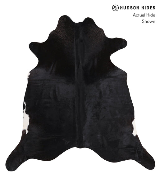 Solid Black Cowhide Rug #A11823