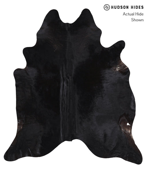 Solid Black Cowhide Rug #A11825