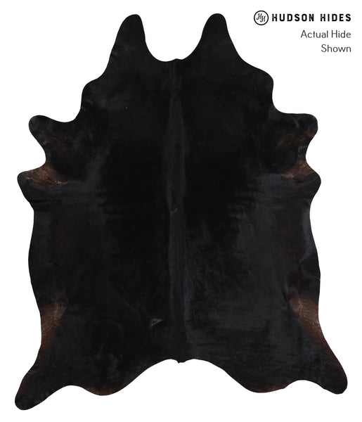 Solid Black Cowhide Rug #A11827