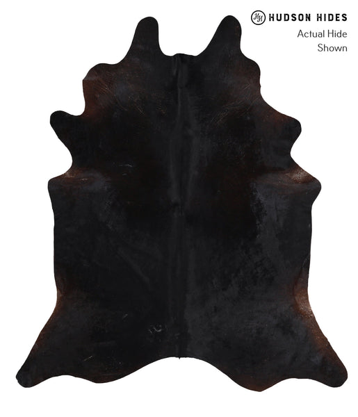 Solid Black Cowhide Rug #A11887