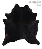 Solid Black Cowhide Rug #A11893