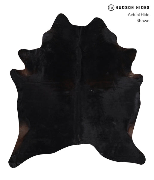 Solid Black Cowhide Rug #A11893