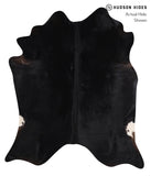 Solid Black Cowhide Rug #A11922