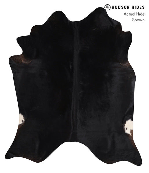 Solid Black Cowhide Rug #A11922