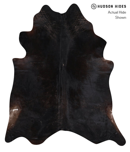 Solid Black Cowhide Rug #A12033
