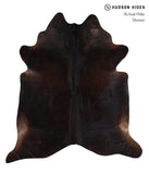 Solid Black Cowhide Rug #A12036