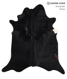 Solid Black Cowhide Rug #A12051