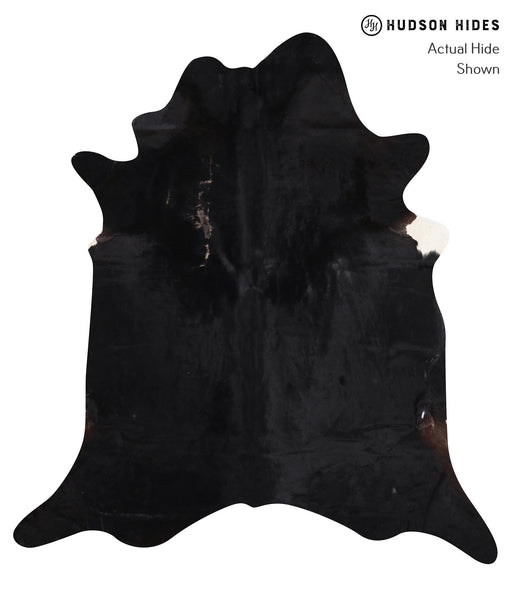 Solid Black Cowhide Rug #A12051