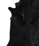 Solid Black Cowhide Rug #A12051