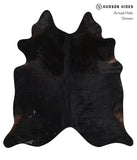 Solid Black Cowhide Rug #A12106