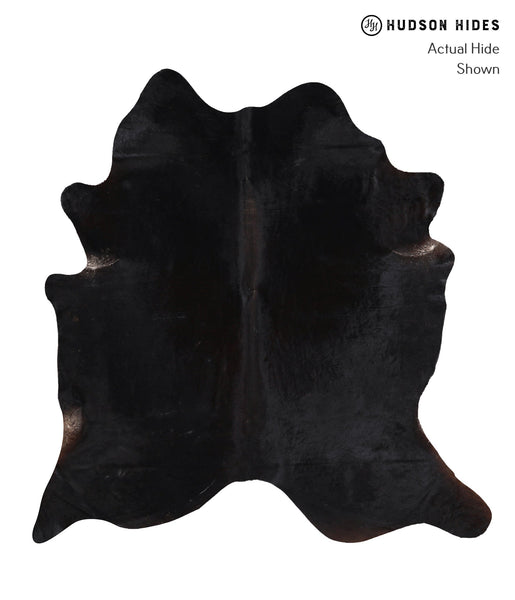Solid Black Cowhide Rug #A12124