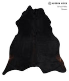 Solid Black Cowhide Rug #A12173