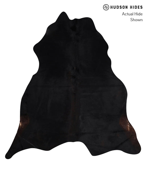 Solid Black Cowhide Rug #A12173