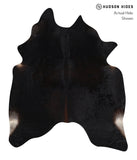 Solid Black Cowhide Rug #A12175