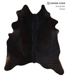 Solid Black Cowhide Rug #A12177