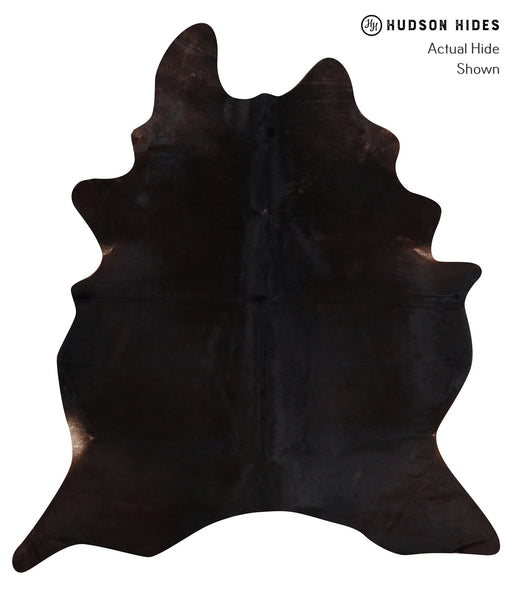 Solid Black Cowhide Rug #A12184