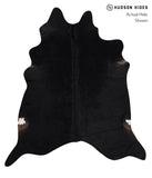 Solid Black Cowhide Rug #A12186