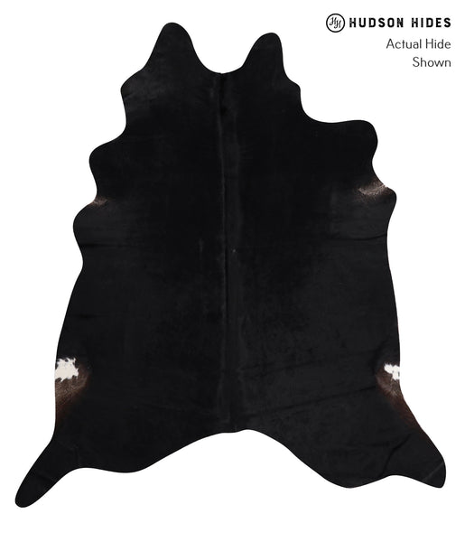 Solid Black Cowhide Rug #A12186