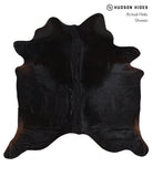 Solid Black Cowhide Rug #A12198