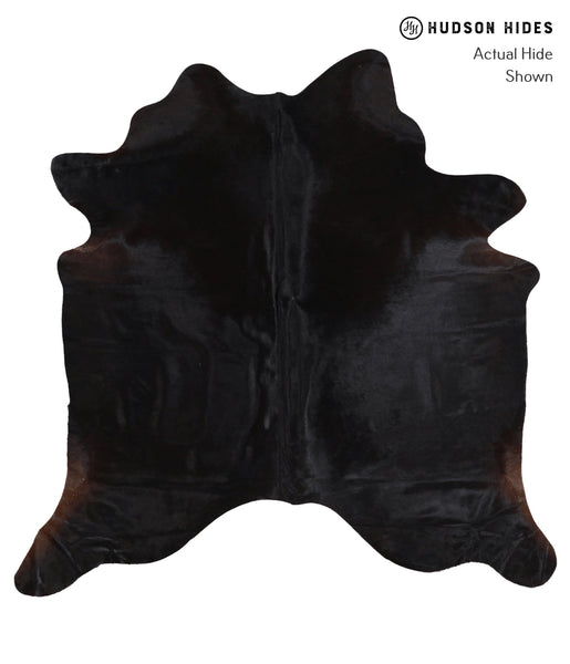 Solid Black Cowhide Rug #A12198