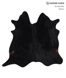 Solid Black Cowhide Rug #A12237