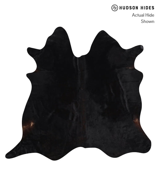 Solid Black Cowhide Rug #A12237