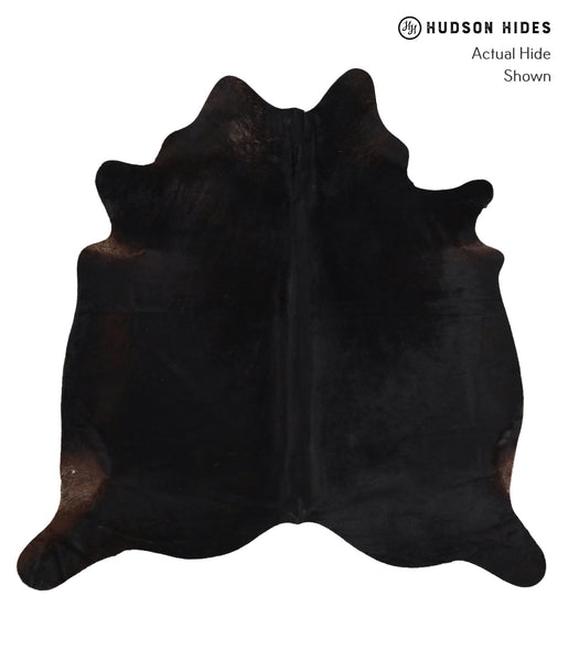 Solid Black Cowhide Rug #A12241