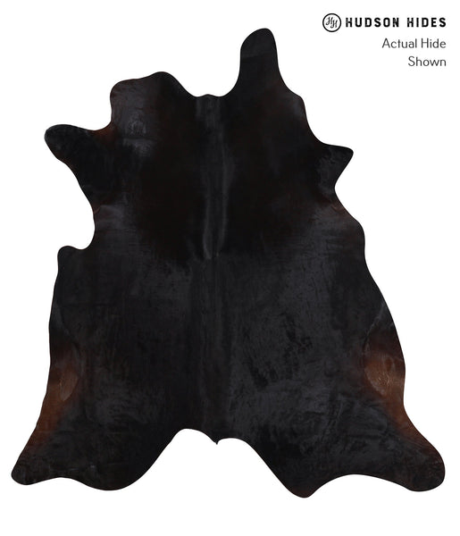 Solid Black Cowhide Rug #A12272