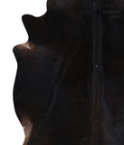Solid Black Cowhide Rug #A12279