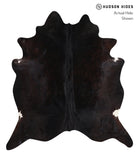 Solid Black Cowhide Rug #A12288