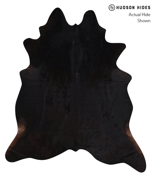Solid Black Cowhide Rug #A12297