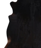 Solid Black Cowhide Rug #A12297