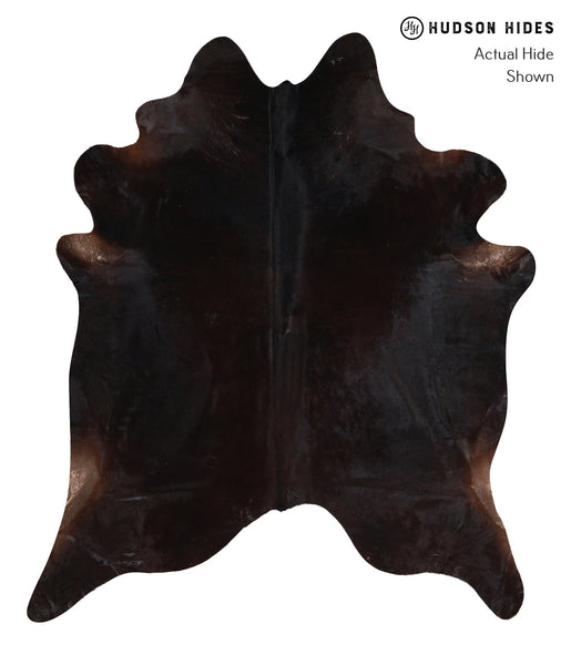 Solid Black Cowhide Rug #A12303
