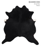 Solid Black Cowhide Rug #A12306