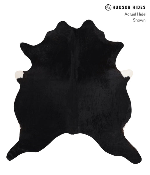 Solid Black Cowhide Rug #A12306