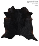 Solid Black Cowhide Rug #A12352