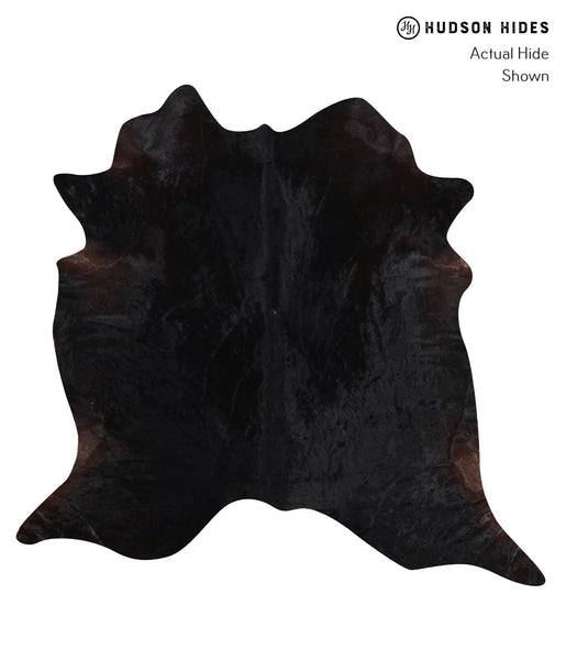 Solid Black Cowhide Rug #A12352