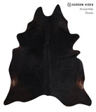 Solid Black Cowhide Rug #A12379