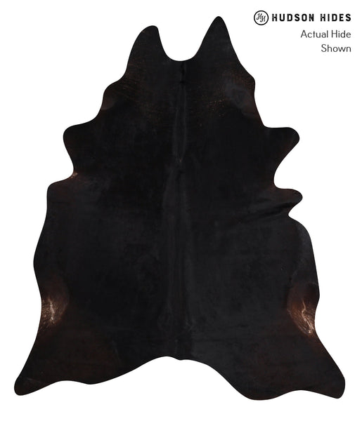 Solid Black Cowhide Rug #A12379