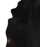 Solid Black Cowhide Rug #A12379